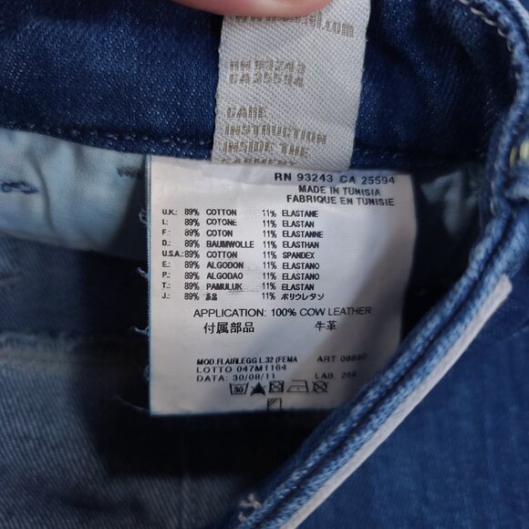 Diesel Jeans Womens 26x34 Flairlegg Mid Rise Wide Boot Flare Blue Denim Pants - Picture 10 of 10